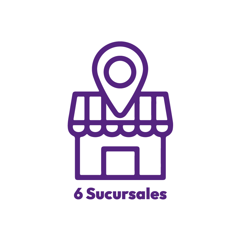 6 sucursales